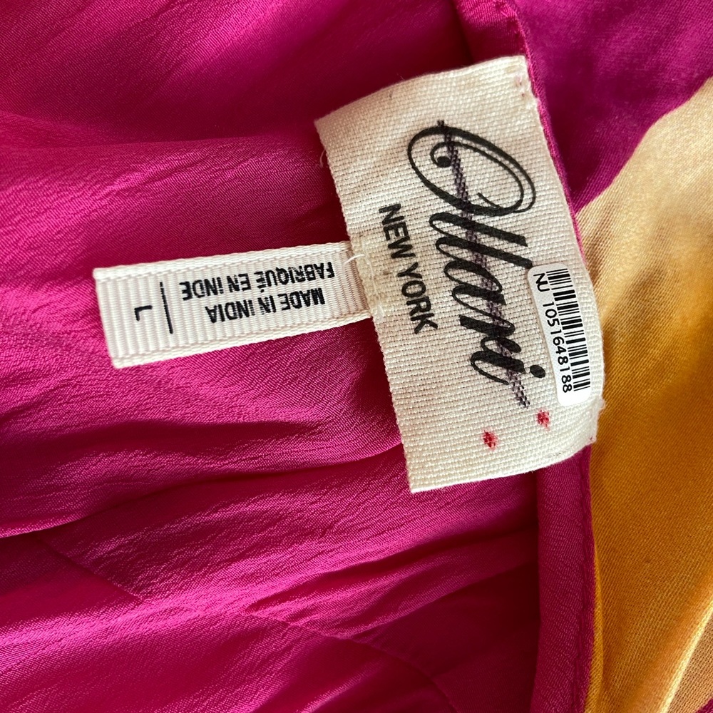 Anthropologie Pink and Yellow Square-Print Midi Slip Dress - Picture 15 of 15